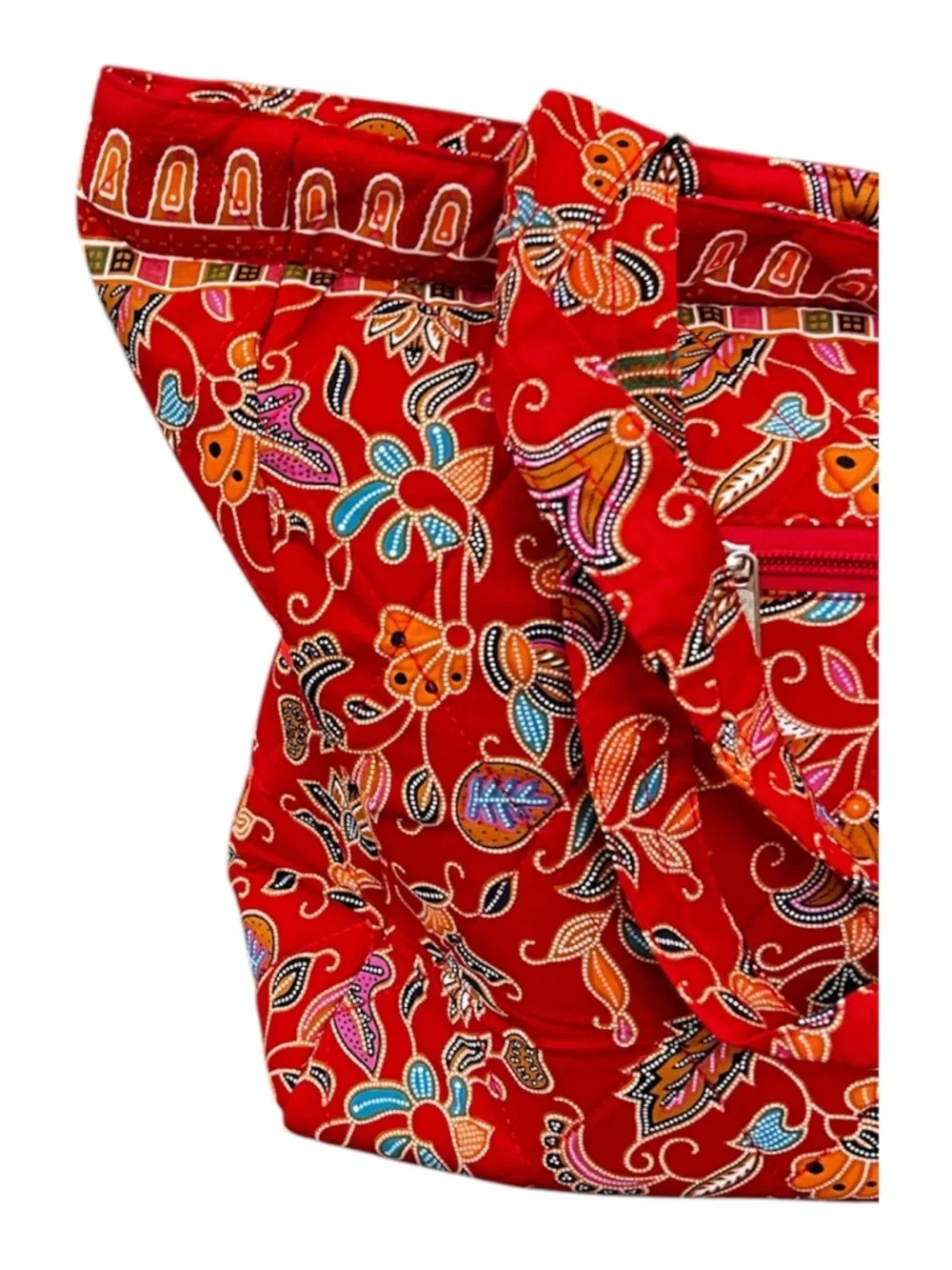 Lestari Singapore Batik Women Red Tote Bag